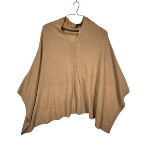 Amicale Cashmere One Size Cashmere Poncho Women's Tan